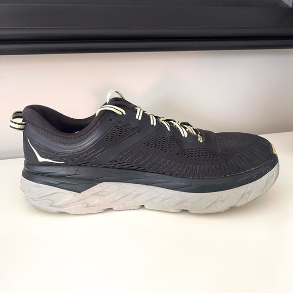 Hoka One One Sneakers Mens 12 Bondi 7 1110530 BGBT Black Running Gym Shoes - Picture 5 of 9